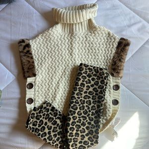 Girls 4T cow neck sweater & pants.